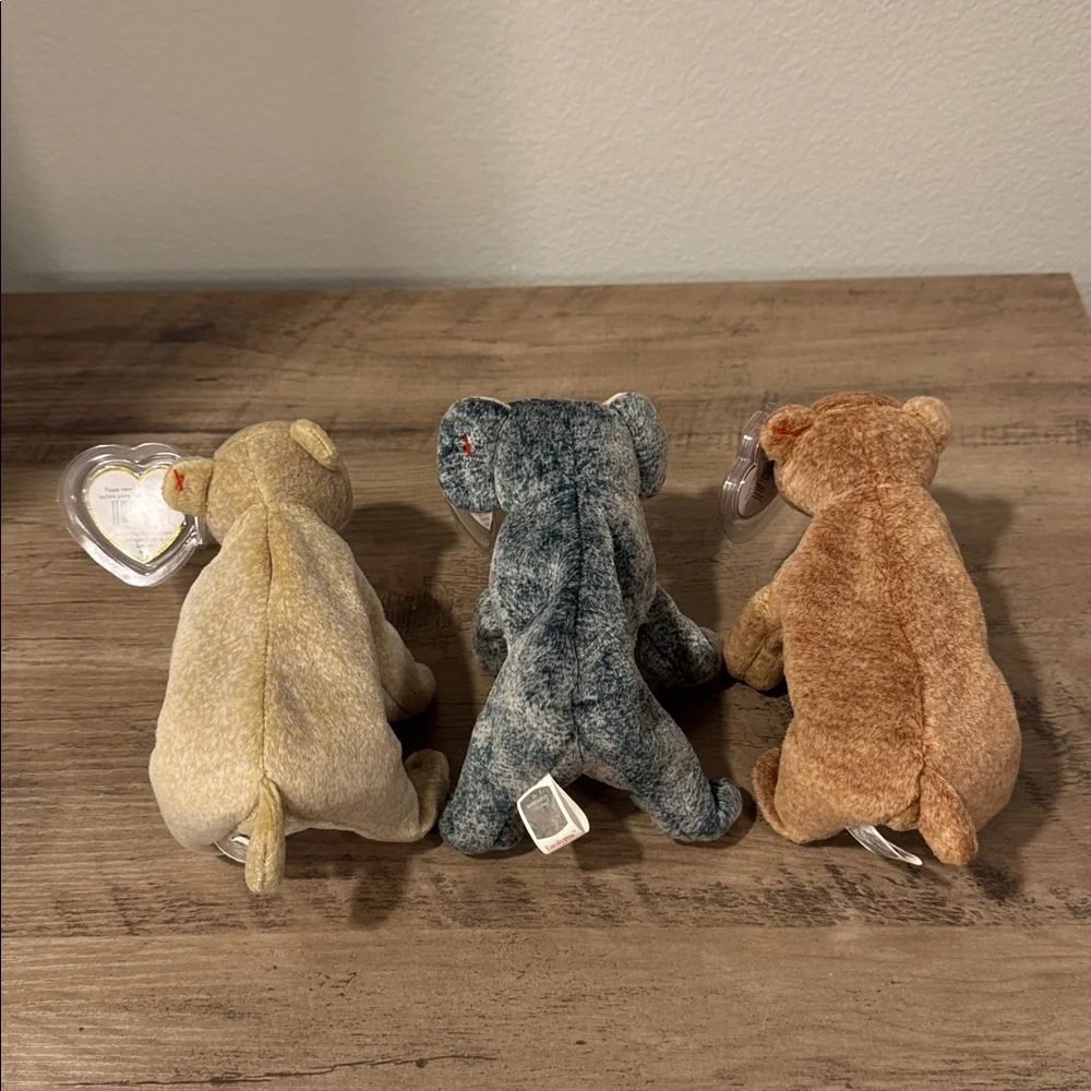 Ty Beanie Babies Trio Realistic Bears - Picture 5 of 13